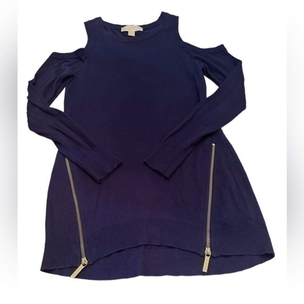 MICHAEL Michael Kors Cold Shoulder Sweater - Womens Size Small - Navy Blue